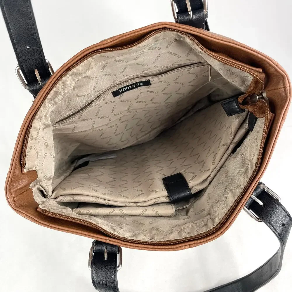 Roots 73 Brown Laptop Tote Bag Purse